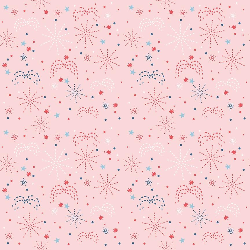 Firework Fields Fireworks Pink by Gracey Larson for Riley Blake Designs - C17582-PINK