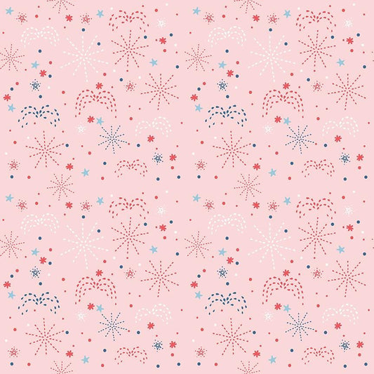 Firework Fields Fireworks Pink by Gracey Larson for Riley Blake Designs - C17582-PINK