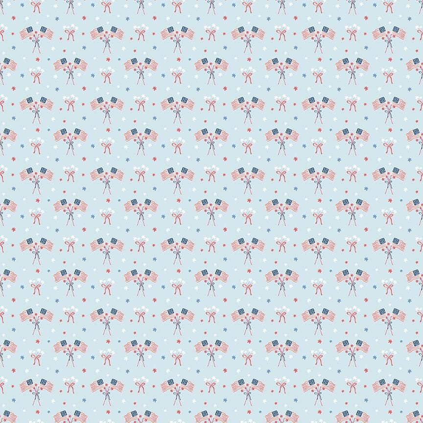 Firework Fields Flags Light Blue by Gracey Larson for Riley Blake Designs - C17586-LTBLUE
