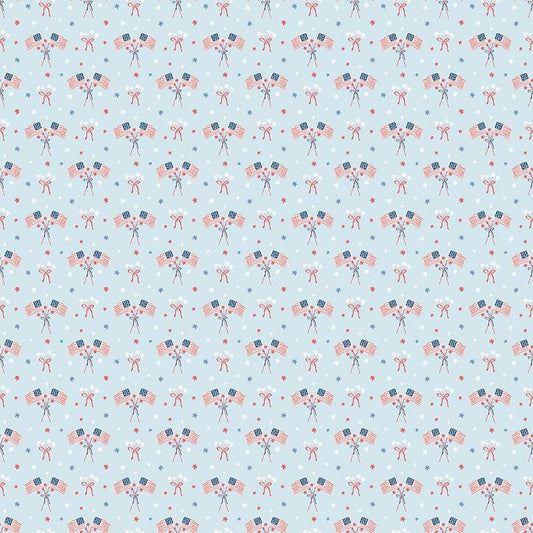 Firework Fields Flags Light Blue by Gracey Larson for Riley Blake Designs - C17586-LTBLUE