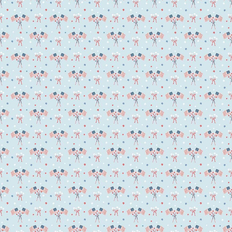 Firework Fields Flags Light Blue by Gracey Larson for Riley Blake Designs - C17586-LTBLUE