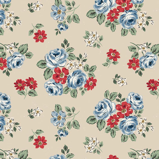Independence Floral Beige by The RBD Designers for Riley Blake Designs - C17331-BEIGE