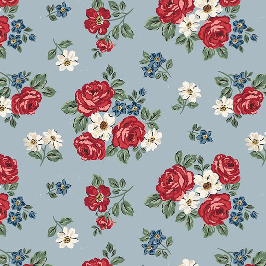 Independence Floral Blue by The RBD Designers for Riley Blake Designs - C17331-BLUE