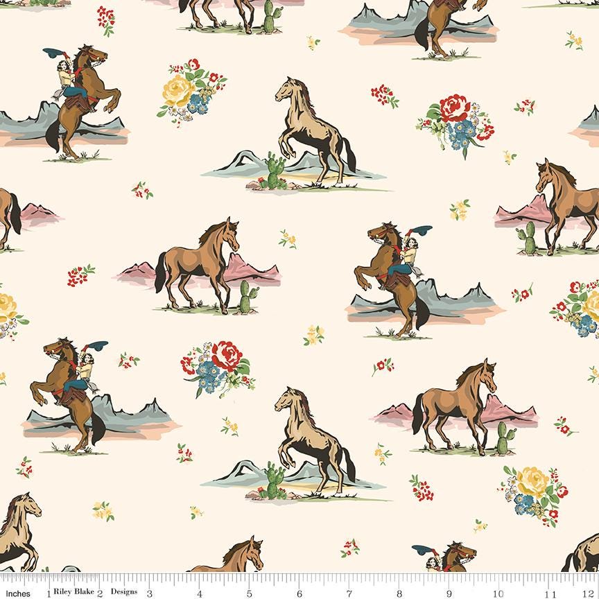 Cowgirl Main Cream by Echo Park Paper Co. for Riley Blake Designs - C17480-CREAM
