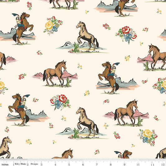 Cowgirl Main Cream by Echo Park Paper Co. for Riley Blake Designs - C17480-CREAM
