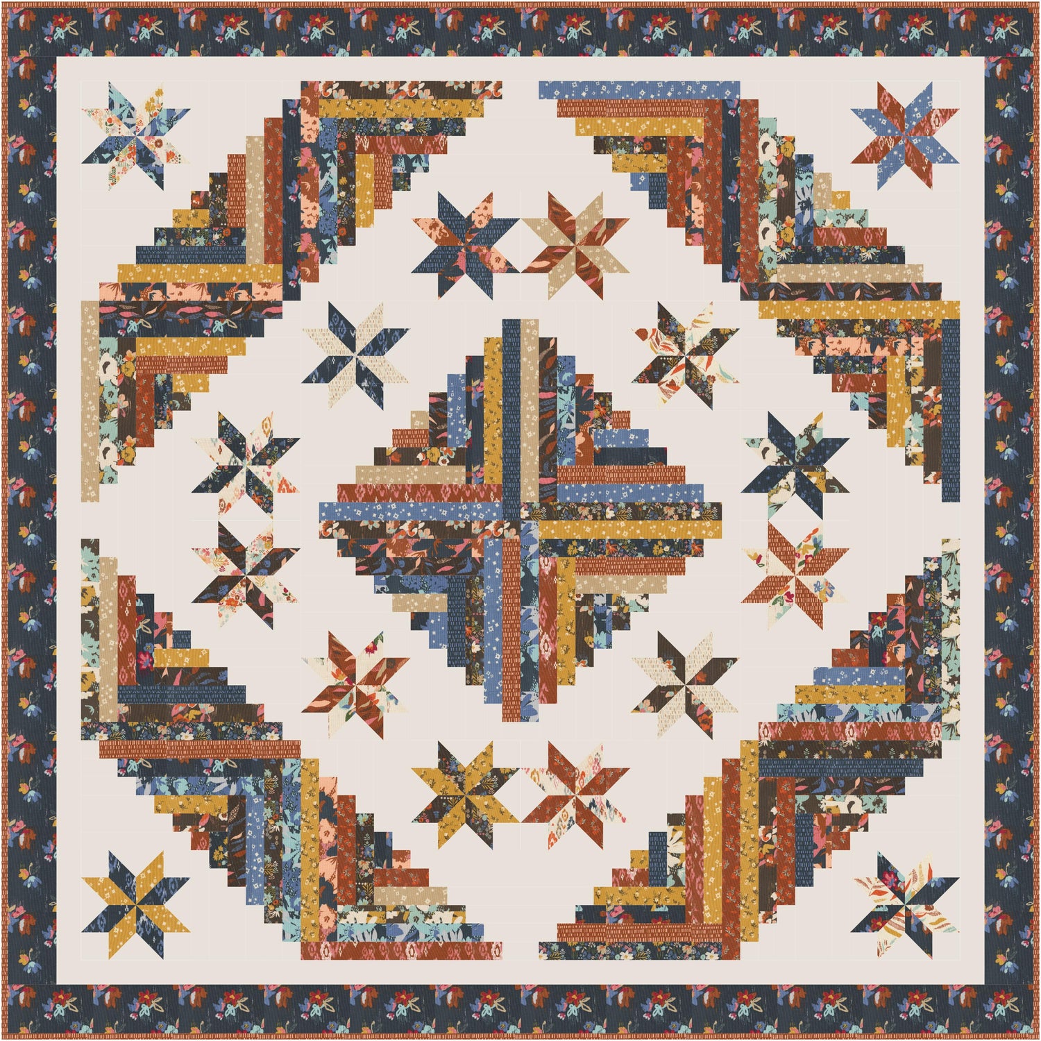 Starry Cabin Quilt Kit in Boho Haven fabric by Fancy That Design - quilt kit with pattern