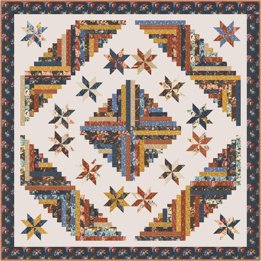 Starry Cabin Quilt Kit in Boho Haven fabric by Fancy That Design - quilt kit with pattern