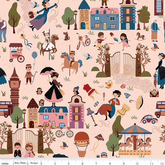 A Spoonful of Sugar Cherry Tree Lane Main Grass by Jennifer Long for Riley Blake Designs - CD17080-CHAMPAGNE