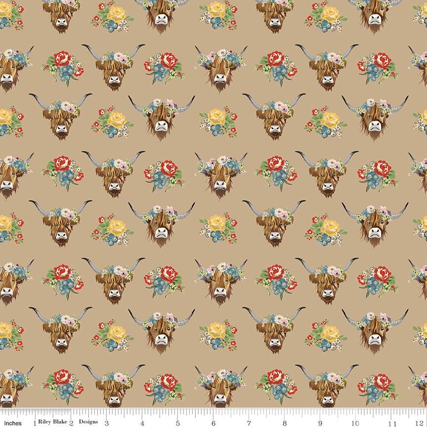 Cowgirl Highland Cows Brown by Echo Park Paper Co. for Riley Blake Designs - C17483-BROWN