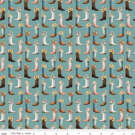 Cowgirl Boots Blue by Echo Park Paper Co. for Riley Blake Designs - C17484-BLUE