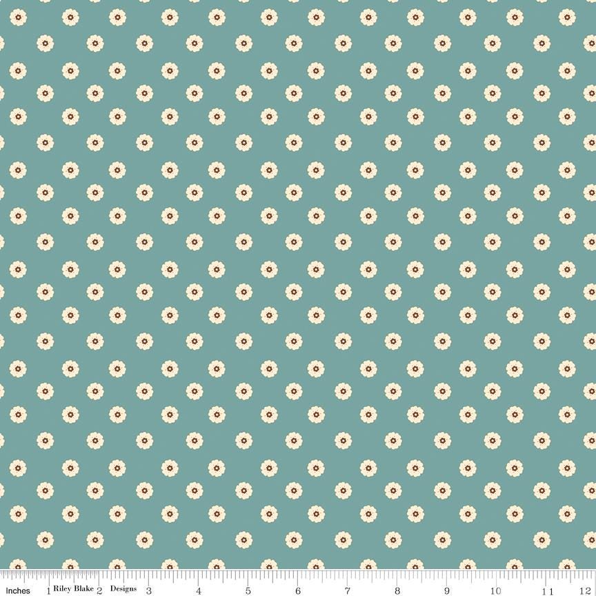 Cowgirl Flower Dots Blue by Echo Park Paper Co. for Riley Blake Designs - C17486-BLUE
