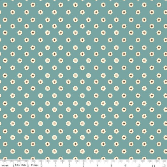 Cowgirl Flower Dots Blue by Echo Park Paper Co. for Riley Blake Designs - C17486-BLUE