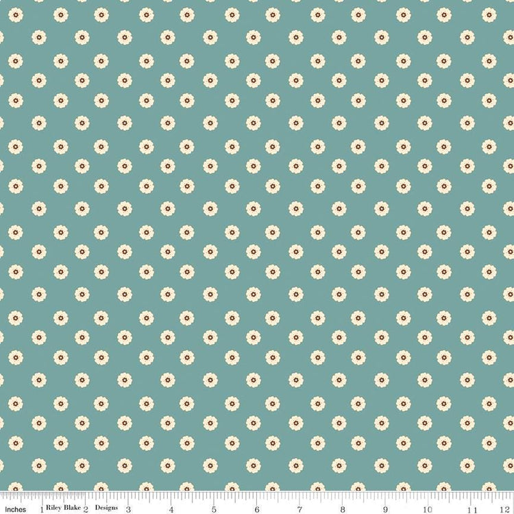 Cowgirl Flower Dots Blue by Echo Park Paper Co. for Riley Blake Designs - C17486-BLUE