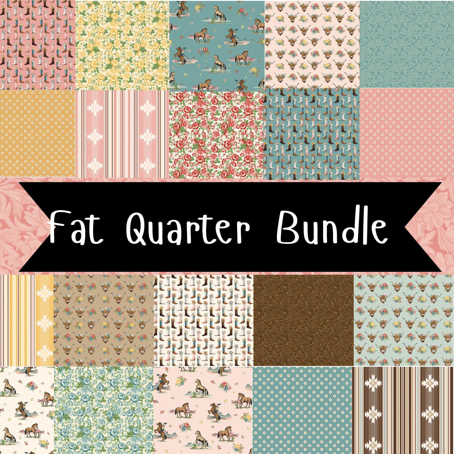 Cowgirl Fat Quarter Bundle by Echo Park Paper Co. for Moda Fabrics - 1FQ-17480-21 - 21 pieces