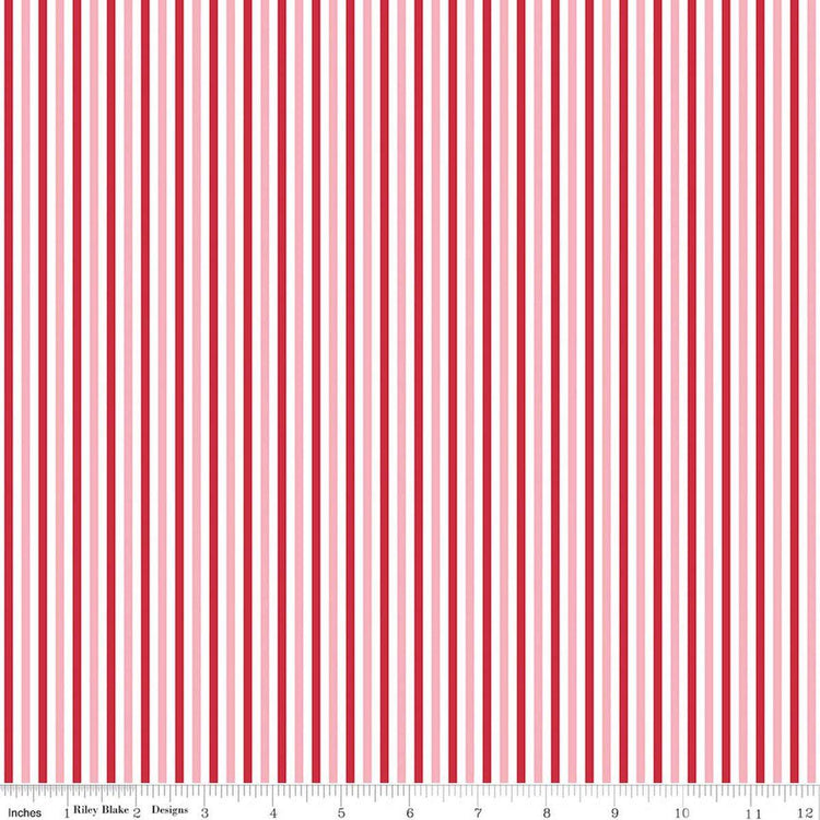 Seasonal Basics Stripe Valentine by Riley Blake Designs - C776-VALENTINE