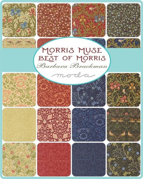 Morris Muse Mini Charm by Barbara Brackman for Moda Fabrics - 13380MC - 42 Assorted pieces
