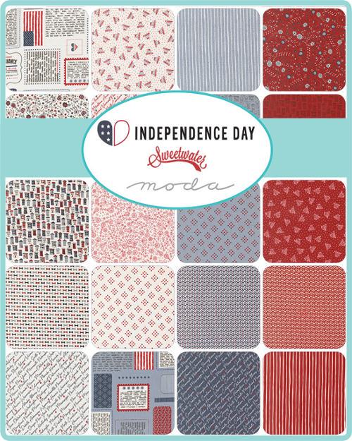 Independence Day Mini Charm by Sweetwater for Moda Fabrics - 55720MC - 42 Assorted pieces