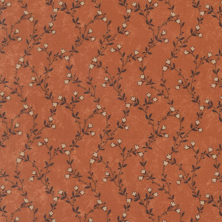 Quail Run Creeping Vine Florals Vines Pumpkin by Kansas Troubles Quilters for Moda Fabrics - 9831 17
