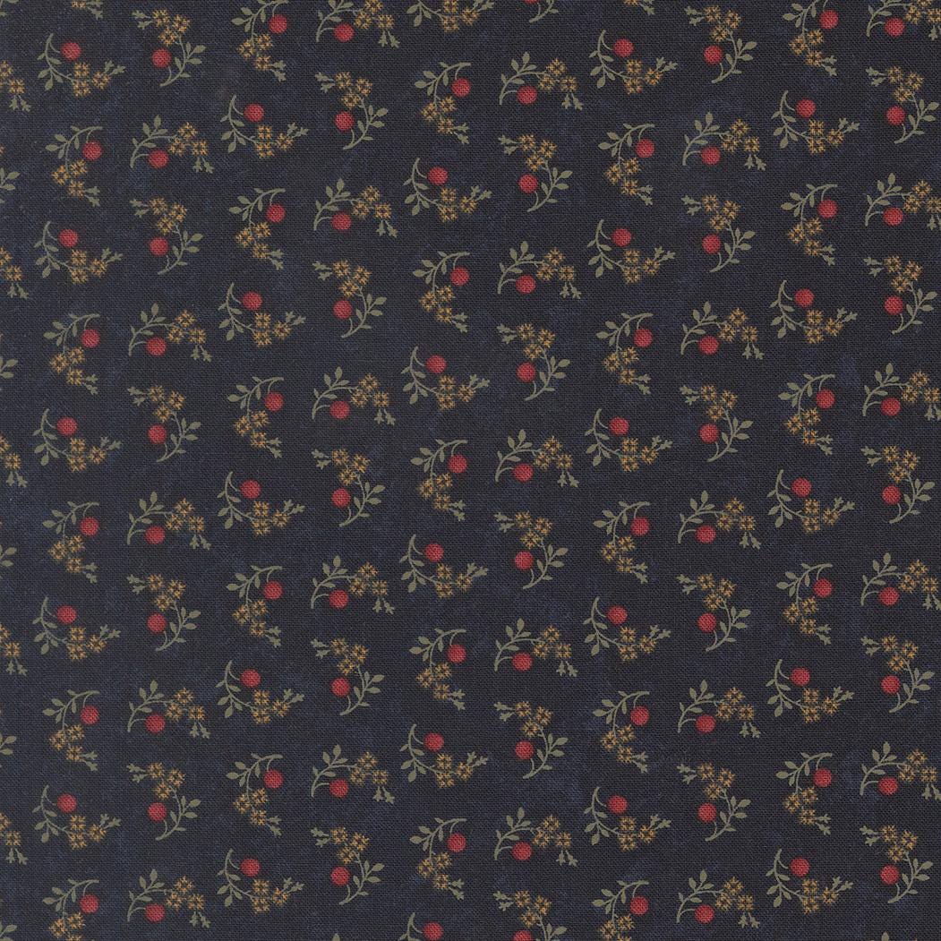 Quail Run Blooms and Berries Small Floral Indigo by Kansas Troubles Quilters for Moda Fabrics - 9834 14