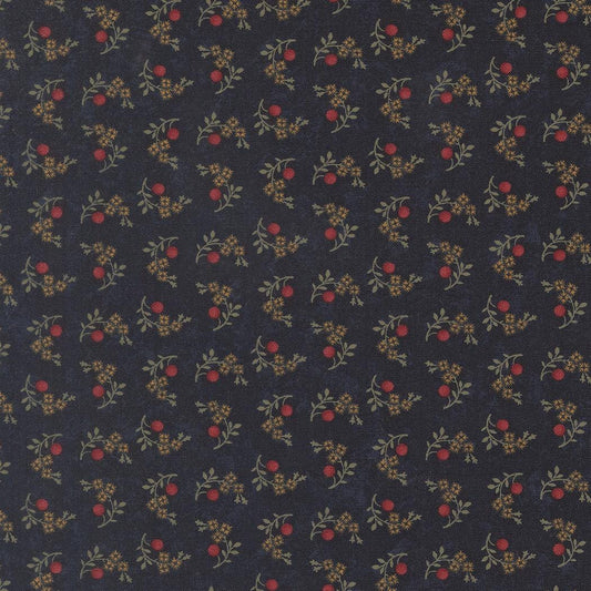 Quail Run Blooms and Berries Small Floral Indigo by Kansas Troubles Quilters for Moda Fabrics - 9834 14