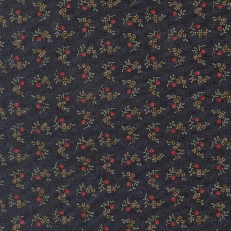 Quail Run Blooms and Berries Small Floral Indigo by Kansas Troubles Quilters for Moda Fabrics - 9834 14