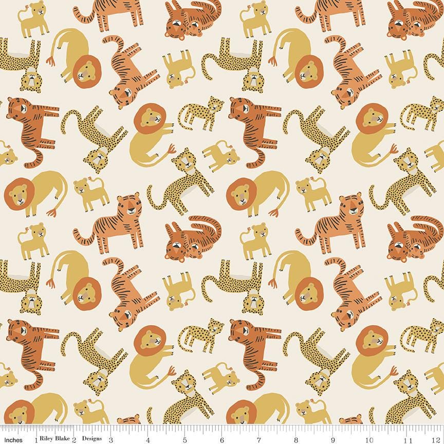 Leo & Savannah Animal Toss Cream by Deena Rutter for Riley Blake Designs - C17541-CREAM