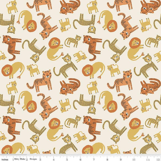 Leo & Savannah Animal Toss Cream by Deena Rutter for Riley Blake Designs - C17541-CREAM