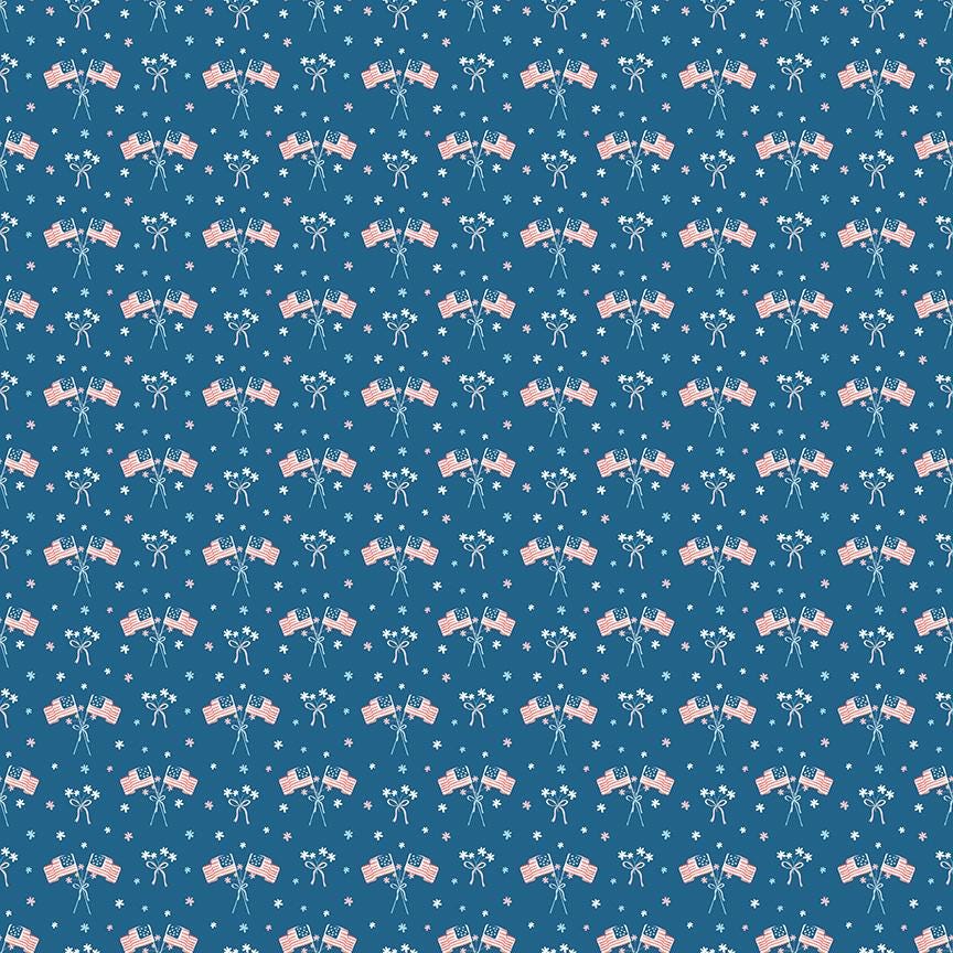 Firework Fields Flags Coastal Blue by Gracey Larson for Riley Blake Designs - C17586-COASTALBLUE