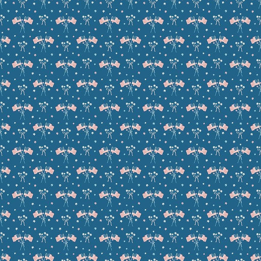 Firework Fields Flags Coastal Blue by Gracey Larson for Riley Blake Designs - C17586-COASTALBLUE