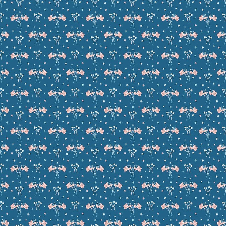 Firework Fields Flags Coastal Blue by Gracey Larson for Riley Blake Designs - C17586-COASTALBLUE