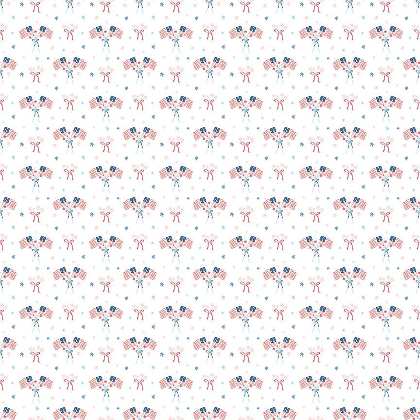 Firework Fields Flags White by Gracey Larson for Riley Blake Designs - C17586-WHITE