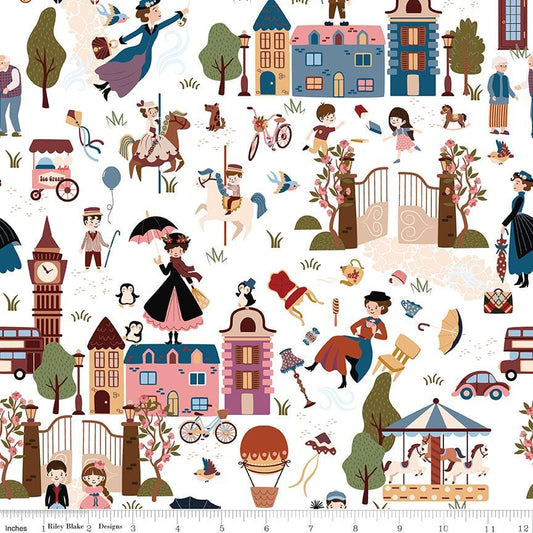 A Spoonful of Sugar Cherry Tree Lane Main Cloud by Jennifer Long for Riley Blake Designs - CD17080-CLOUD