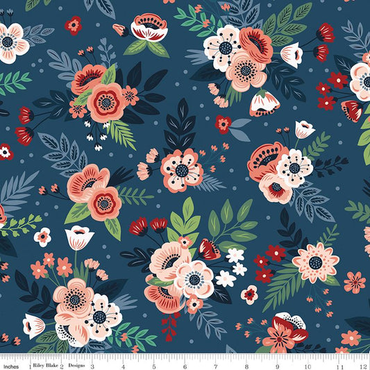 A Spoonful of Sugar Floral Cloud by Jennifer Long for Riley Blake Designs - C17081-NIGHT