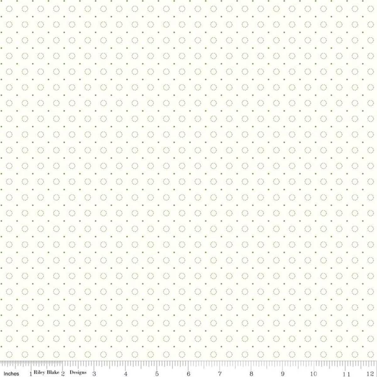 Bee Backgrounds Stitched Circle Green by Lori Holt of Bee in my Bonnet for Riley Blake Designs - C9940-GREEN