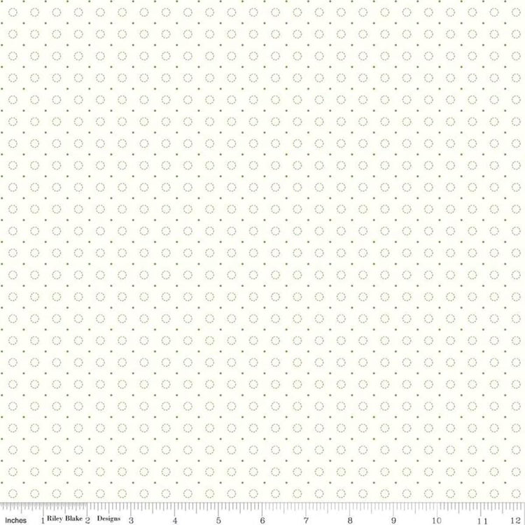 Bee Backgrounds Stitched Circle Green by Lori Holt of Bee in my Bonnet for Riley Blake Designs - C9940-GREEN
