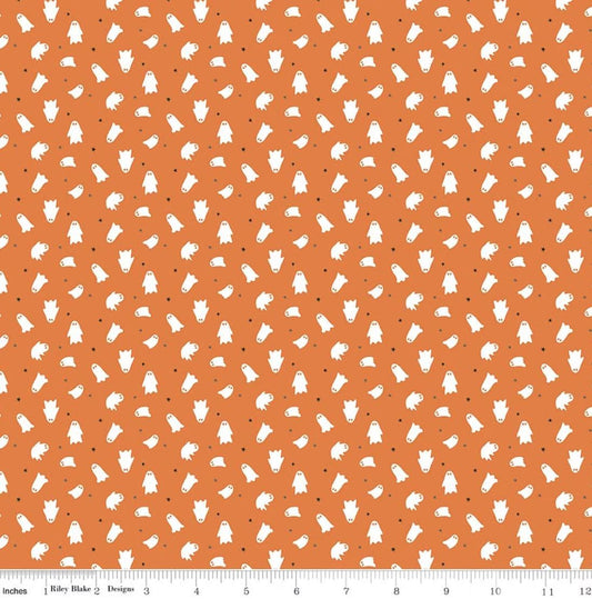 Seasonal Basics Ghosts Orange by The RBD Designers for Riley Blake Designs - C772-ORANGE