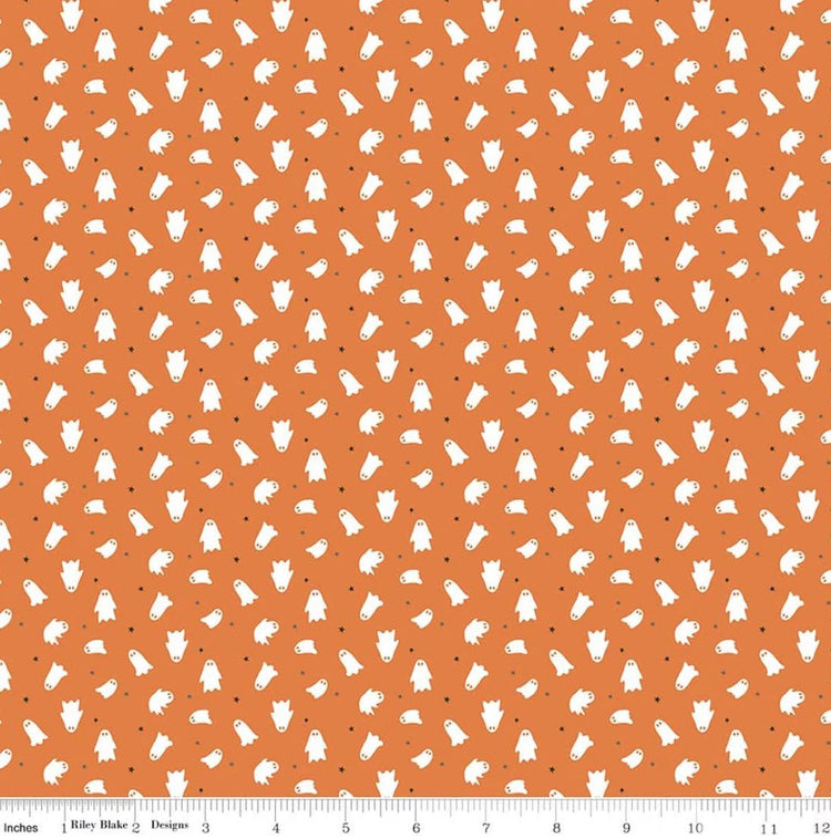 Seasonal Basics Ghosts Orange by The RBD Designers for Riley Blake Designs - C772-ORANGE