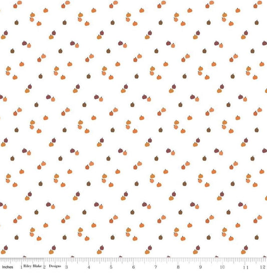 Seasonal Basics Pumpkins White by The RBD Designers for Riley Blake Designs - C652-WHITE