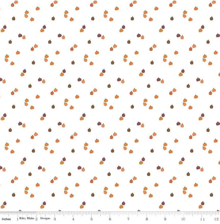 Seasonal Basics Pumpkins White by The RBD Designers for Riley Blake Designs - C652-WHITE