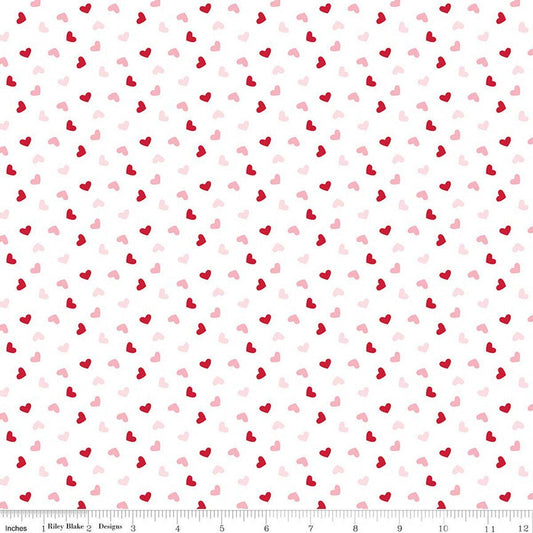 Seasonal Basics Heart Toss White by Christopher Thompson for Riley Blake Designs - C761-WHITE