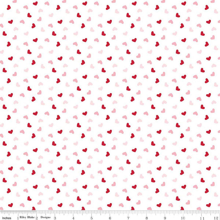 Seasonal Basics Heart Toss White by Christopher Thompson for Riley Blake Designs - C761-WHITE