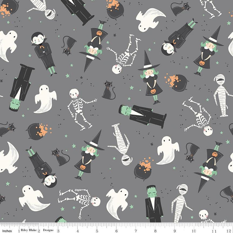 Frank and Friends Main Gray by My Mind's Eye for Riley Blake Designs - C17470-GRAY