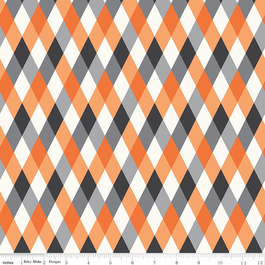 Frank and Friends Diamond Orange by My Mind's Eye for Riley Blake Designs - C17473-ORANGE