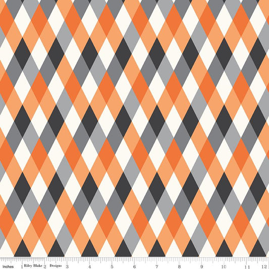 Frank and Friends Diamond Orange by My Mind's Eye for Riley Blake Designs - C17473-ORANGE