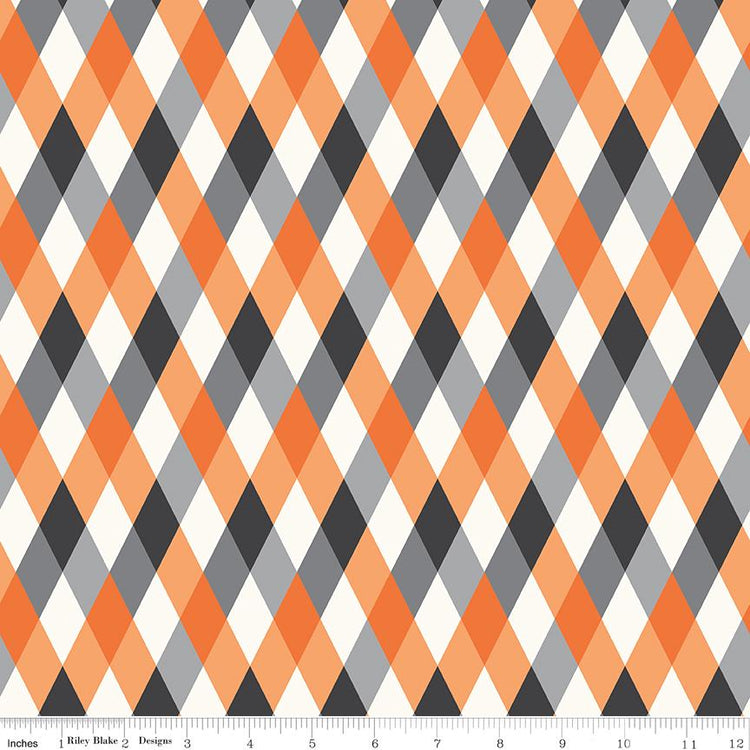 Frank and Friends Diamond Orange by My Mind's Eye for Riley Blake Designs - C17473-ORANGE