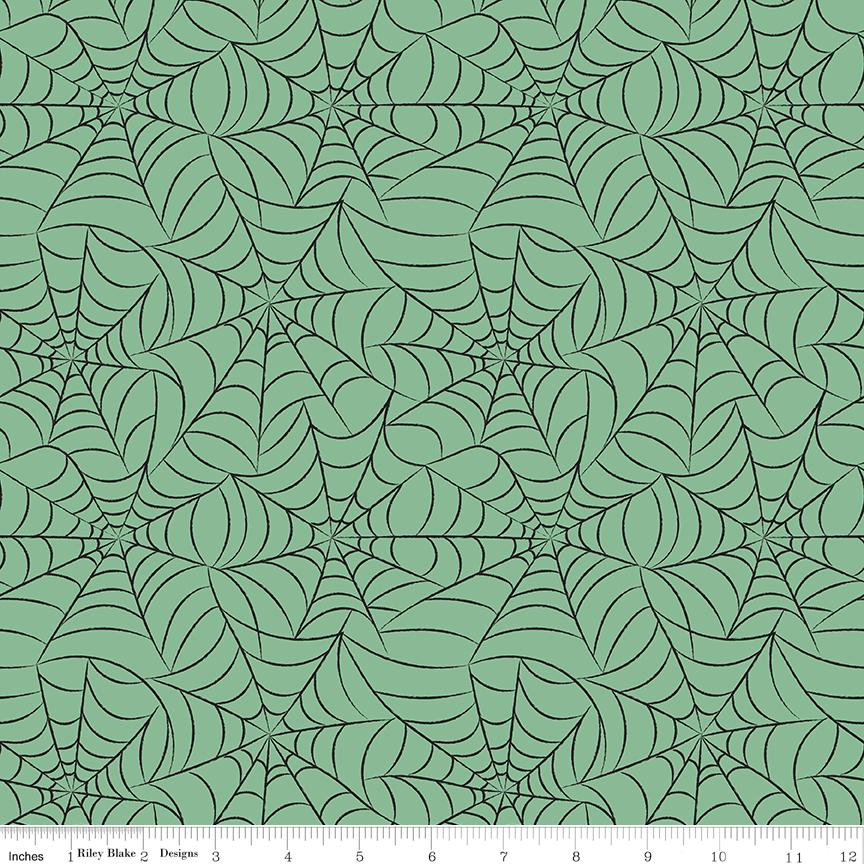 Frank and Friends Webs Green by My Mind's Eye for Riley Blake Designs - C17474-GREEN