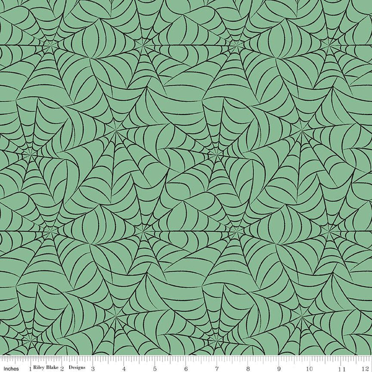 Frank and Friends Webs Green by My Mind's Eye for Riley Blake Designs - C17474-GREEN