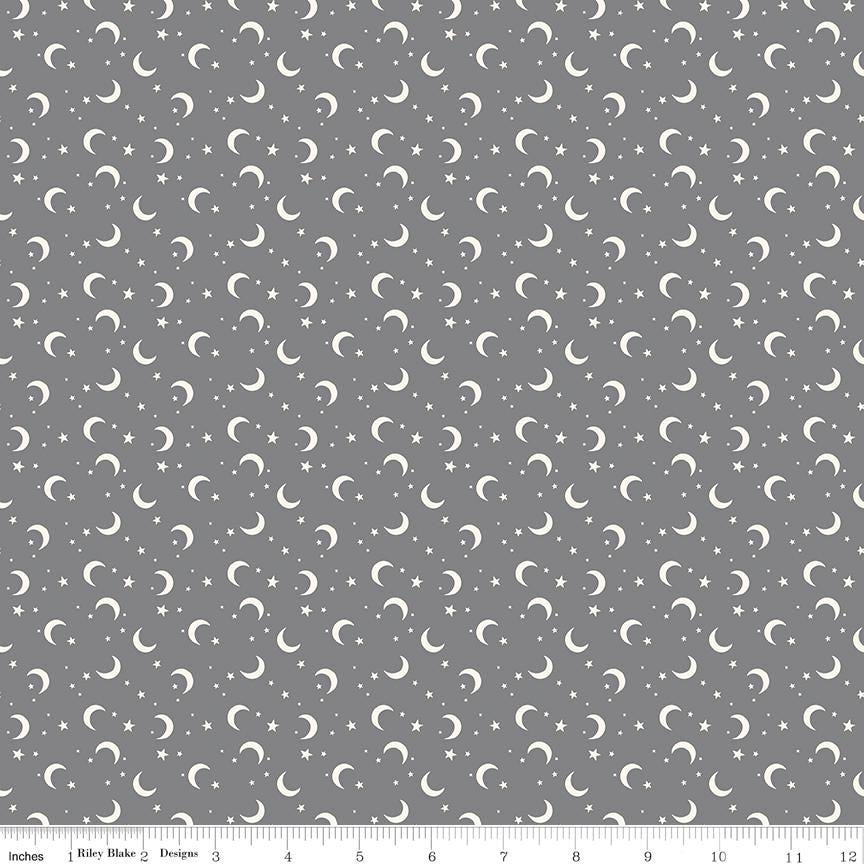 Frank and Friends Moon & Stars Gray by My Mind's Eye for Riley Blake Designs - C17477-GRAY