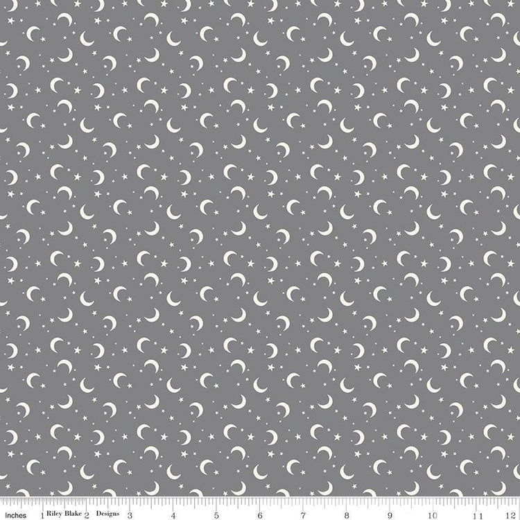 Frank and Friends Moon & Stars Gray by My Mind's Eye for Riley Blake Designs - C17477-GRAY