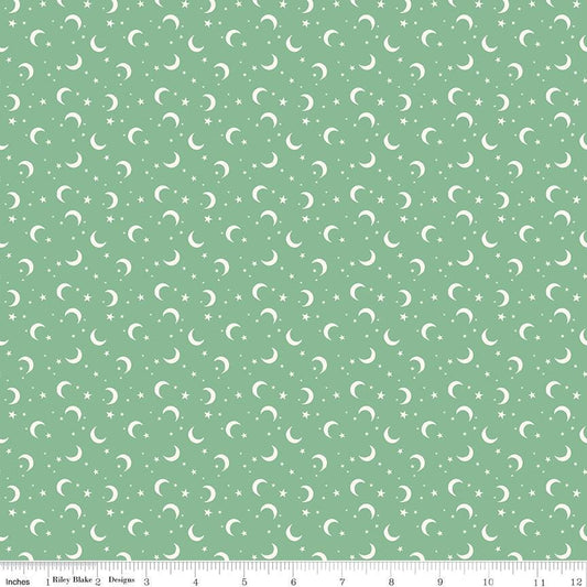 Frank and Friends Moon & Stars Green by My Mind's Eye for Riley Blake Designs - C17477-GREEN